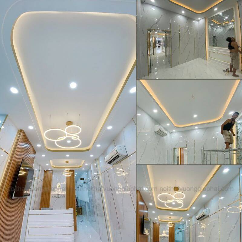 Thi công tấm PVC vân đá tại Chợ Gạo 10 La inox dan tran 2