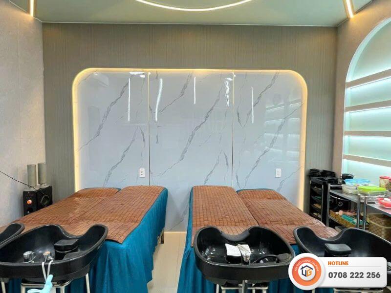 Báo giá thi công tấm nhựa giả đá Biên Hòa chất lượng giá rẻ 12 Tấm nhựa giả đá Biên Hòa kết hợp lam sóng cho spa
